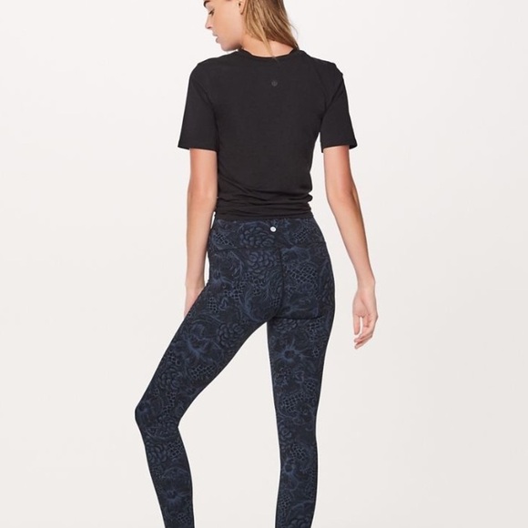 lululemon athletica Pants - Lululemon Wunder Under High Rise Crop Tights Legging Floral Printed size 4